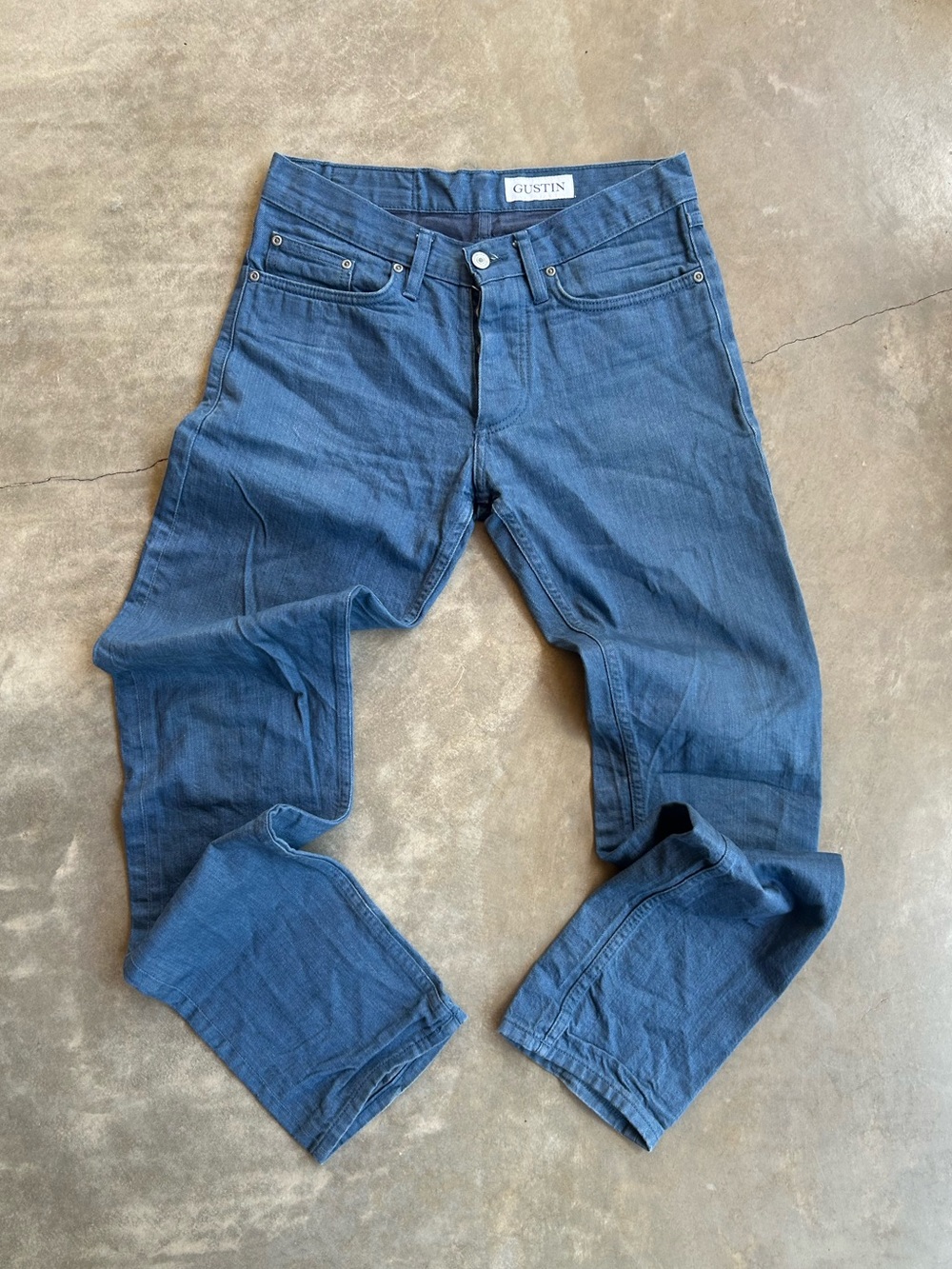 Gustin Men's Indigo Slim Raw Selvedge Jeans